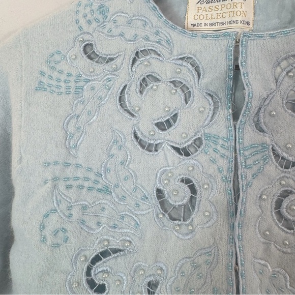 Vintage Barbara Lee Passport Collection Lambswool Hand Decorated Cardigan - Picture 3 of 16